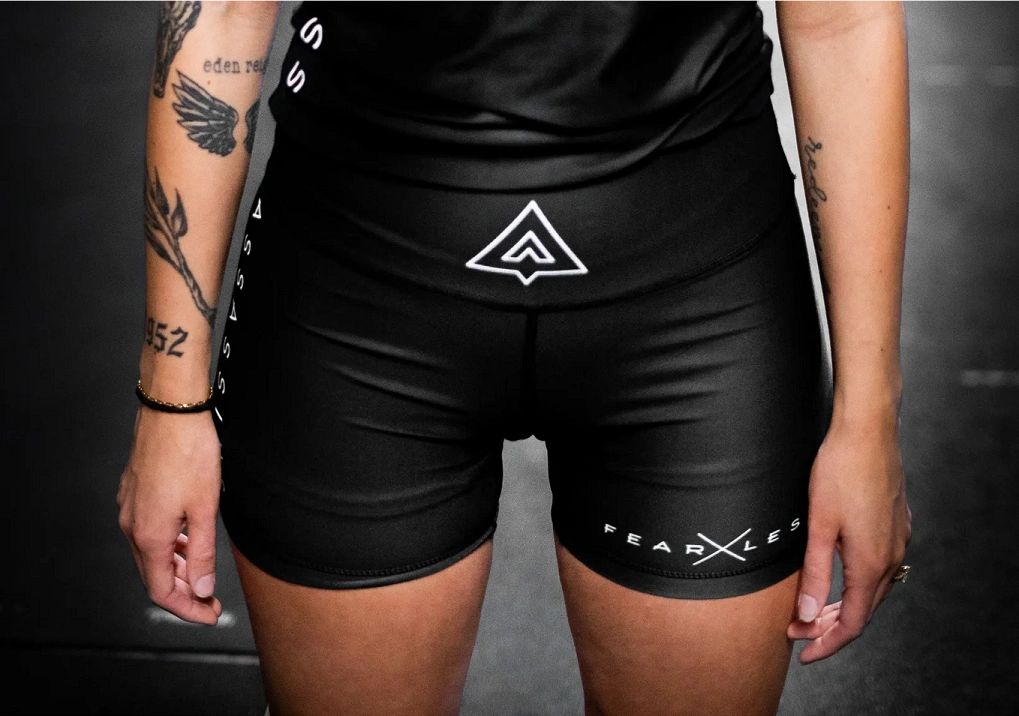 Assassins "FEARLESS" Womens High Waisted Compression Shorts (Abyss)